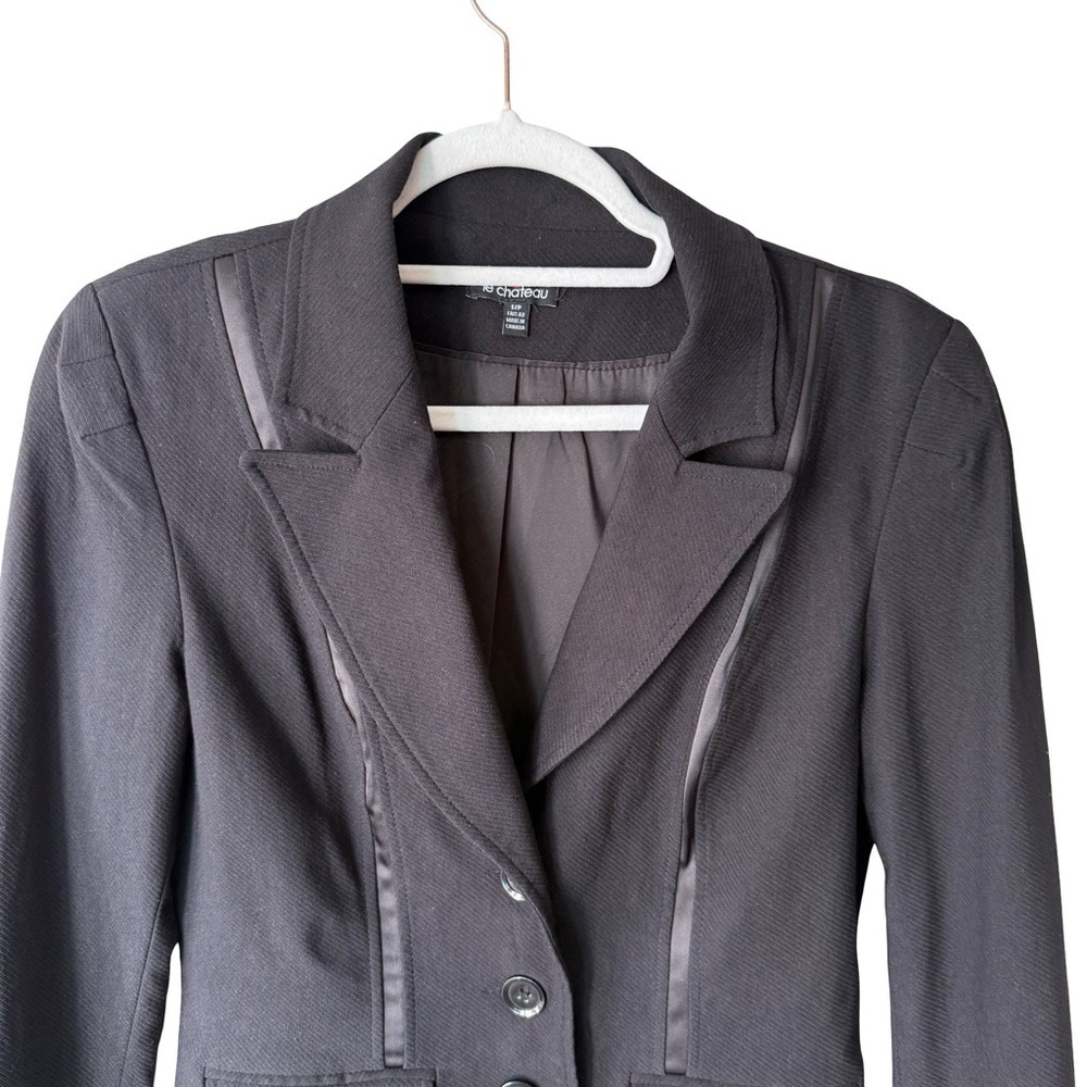 Le Chateau Classic Black Blazer Size S Work Office Formal Minimalist Evening - Picture 13 of 16